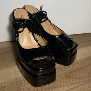 ‘WET KISS’ Women's Black Platform Heels